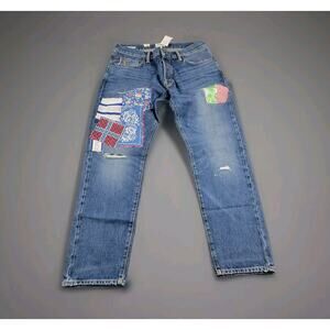 Todd Snyder Slim Fit Upcycle Patched Selvedge Jeans size 32x30 Blue NWT $498